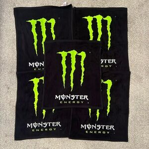 Set of 5 💚🖤 Monster Energy 💚🖤 golf/gym/workout/hand towels